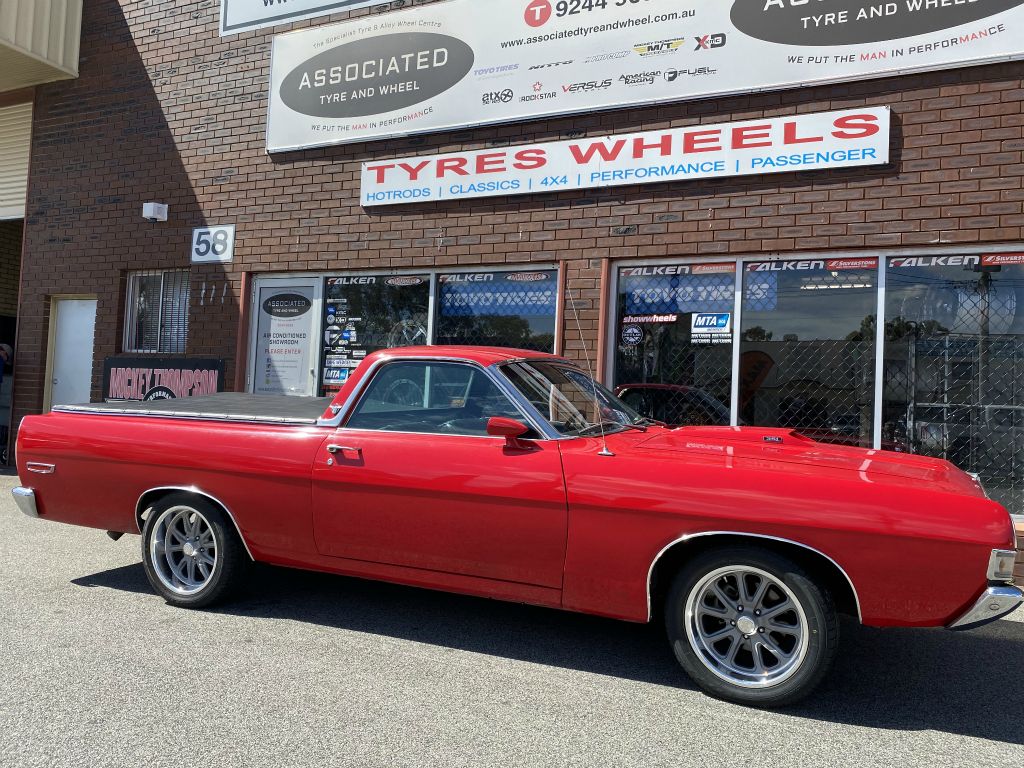1969 ford ranchero with us rambler rims and toyo tyres